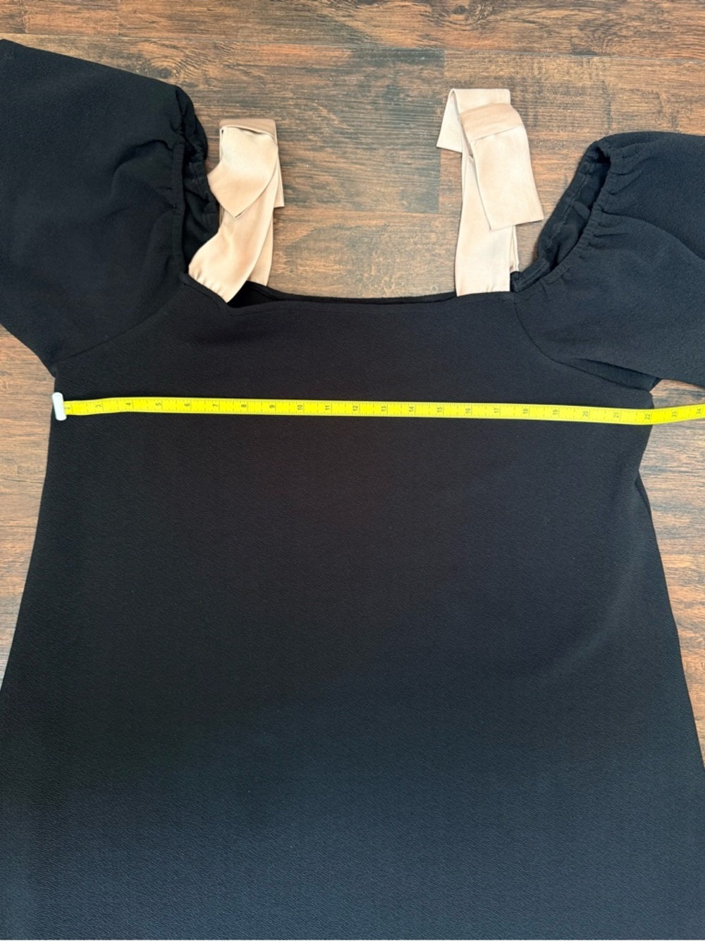 Sunday in Brooklyn Anthro Black Shift Dress Cold Shoulder Bow Strap Sz L Chic - Picture 10 of 13